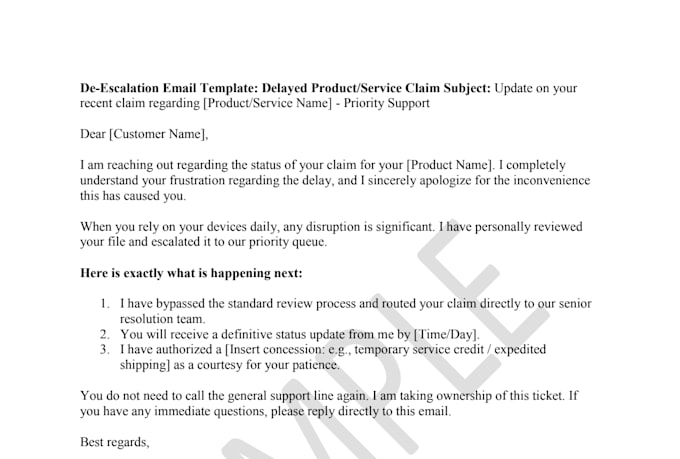 provide a comprehensive customer service defusing script playbook